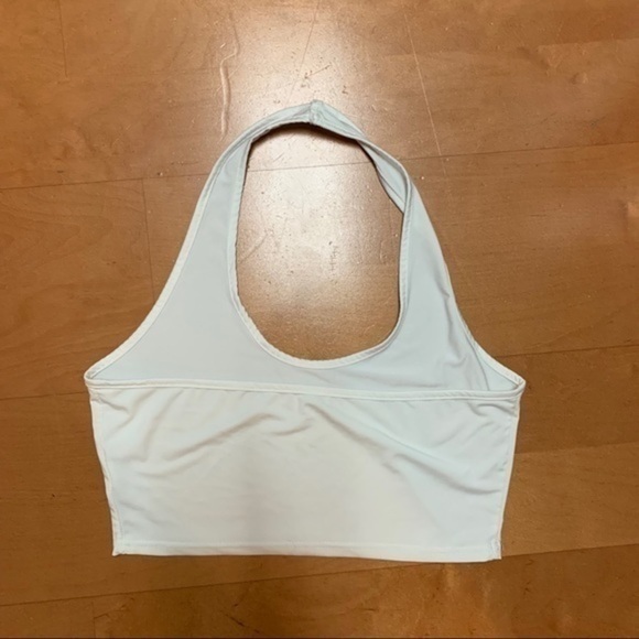 White Halter Crop Top Size Medium - Picture 3 of 6